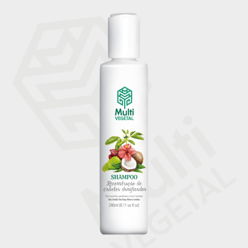 Shampoo Cabelo Danificado - Coco e Hibisco- 240ml